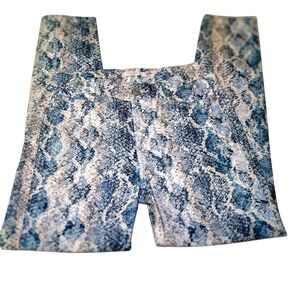 Seven for All mankind Womens Snakeskin Skinny Jeans Blue Size 27 EUC